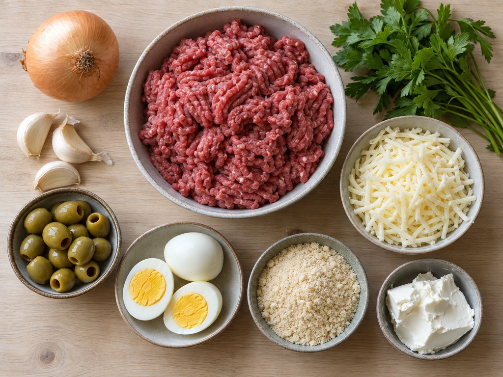 Ingredients for Brazilian Pastel de Carne