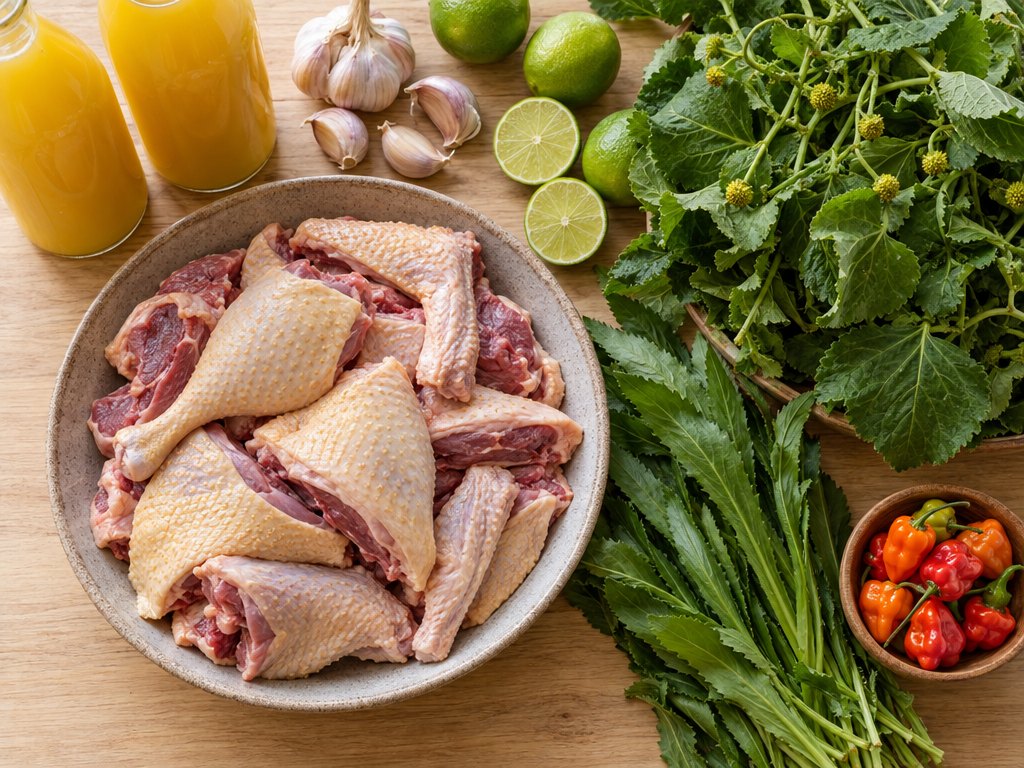 Ingredients for Brazilian Pato no Tucupi