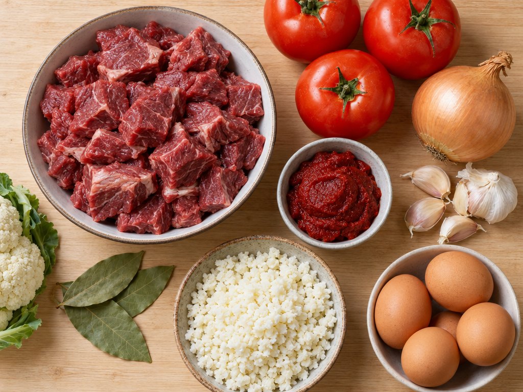 Ingredients for Brazilian Picadinho Carioca