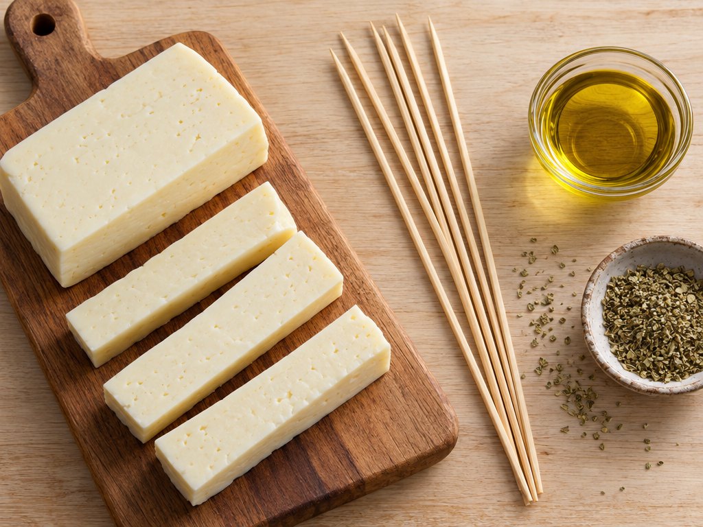Ingredients for Brazilian Queijo Coalho na Brasa