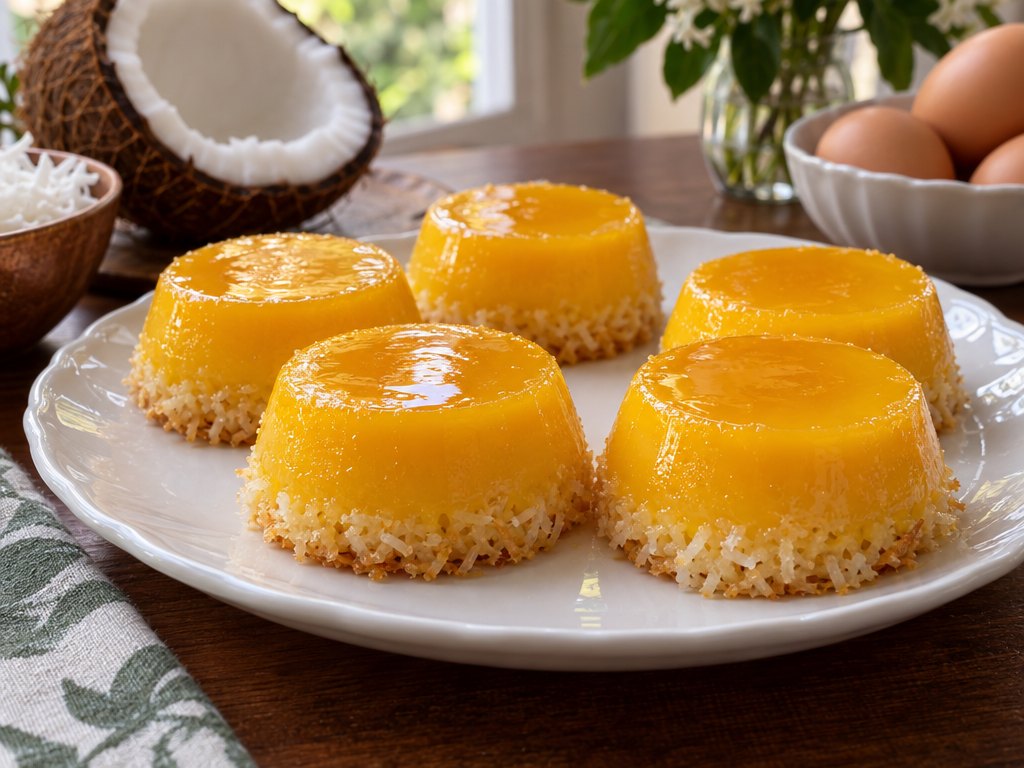 Brazilian Quindim, plated and ready to serve