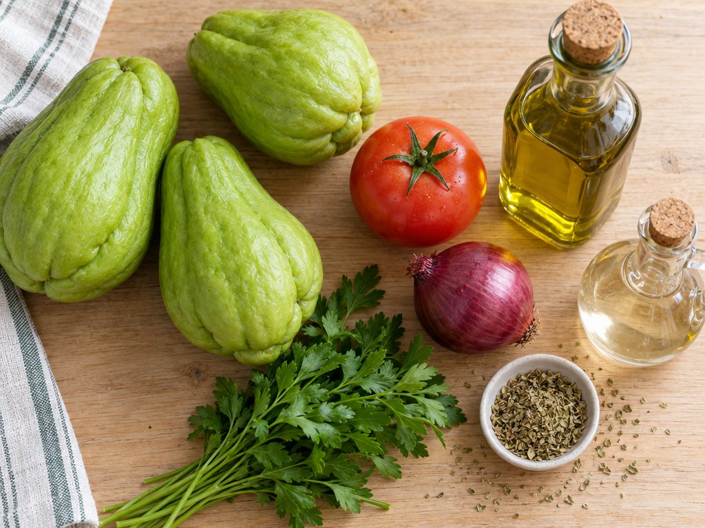 Ingredients for Brazilian Salada de Chuchu