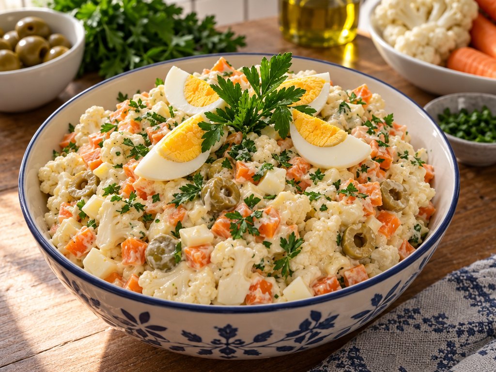 Brazilian Salada de Maionese, plated and ready to serve