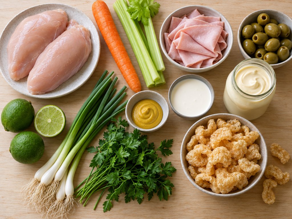 Ingredients for Brazilian Salpicão de Frango
