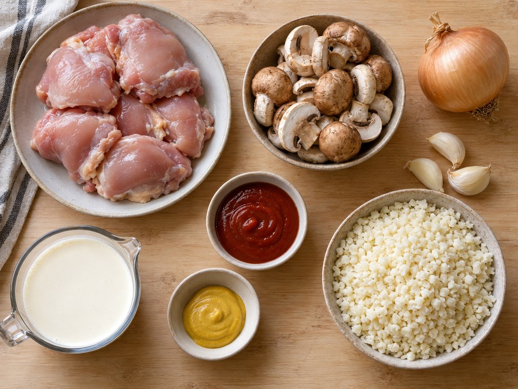 Ingredients for Brazilian Strogonoff de Frango