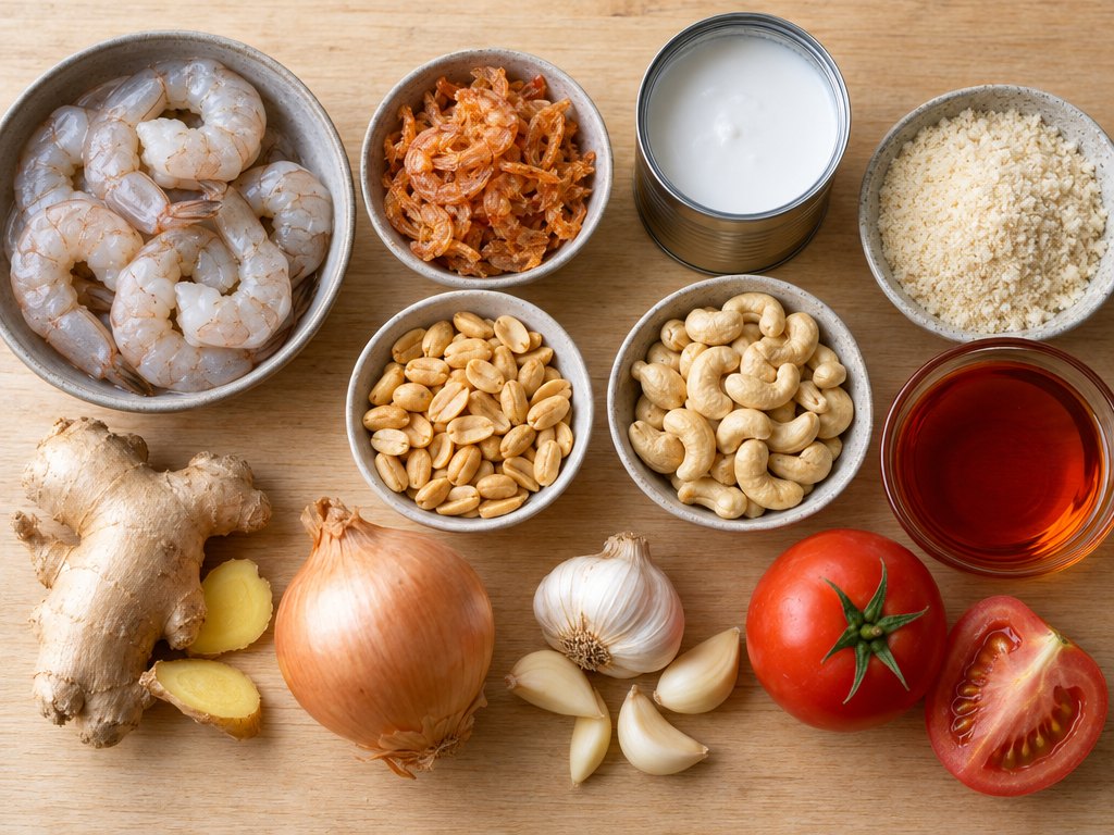 Ingredients for Brazilian Vatapá