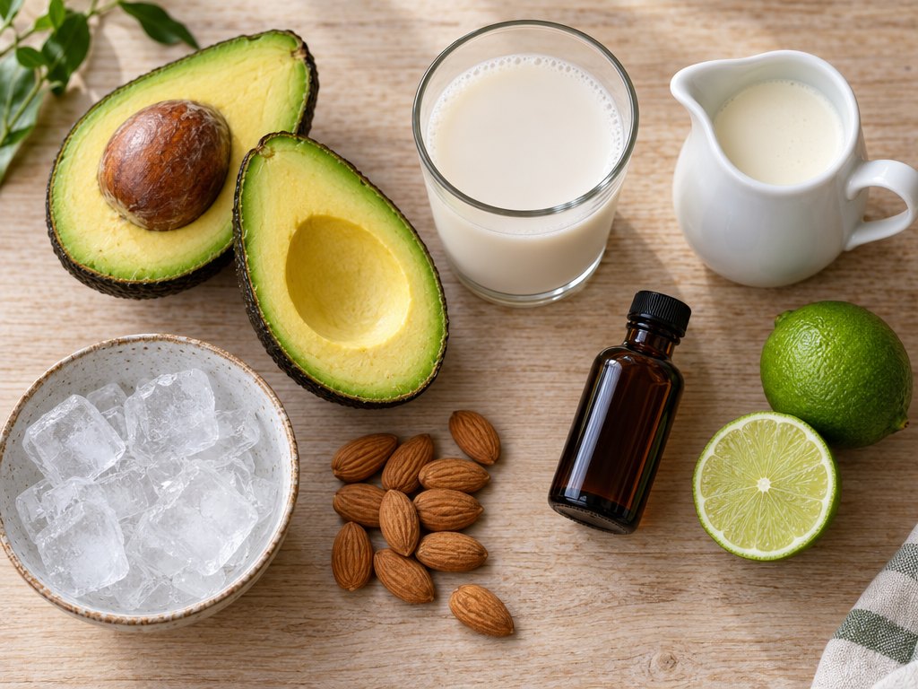 Ingredients for Brazilian Vitamina de Abacate