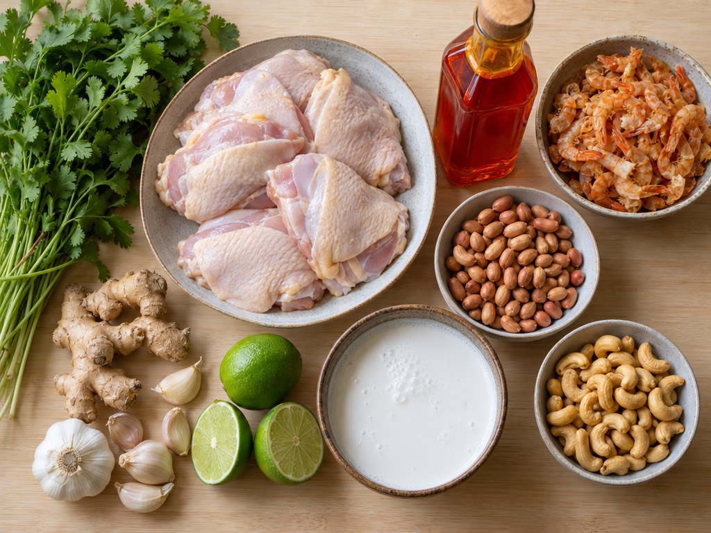 Ingredients for Brazilian Xinxim de Galinha