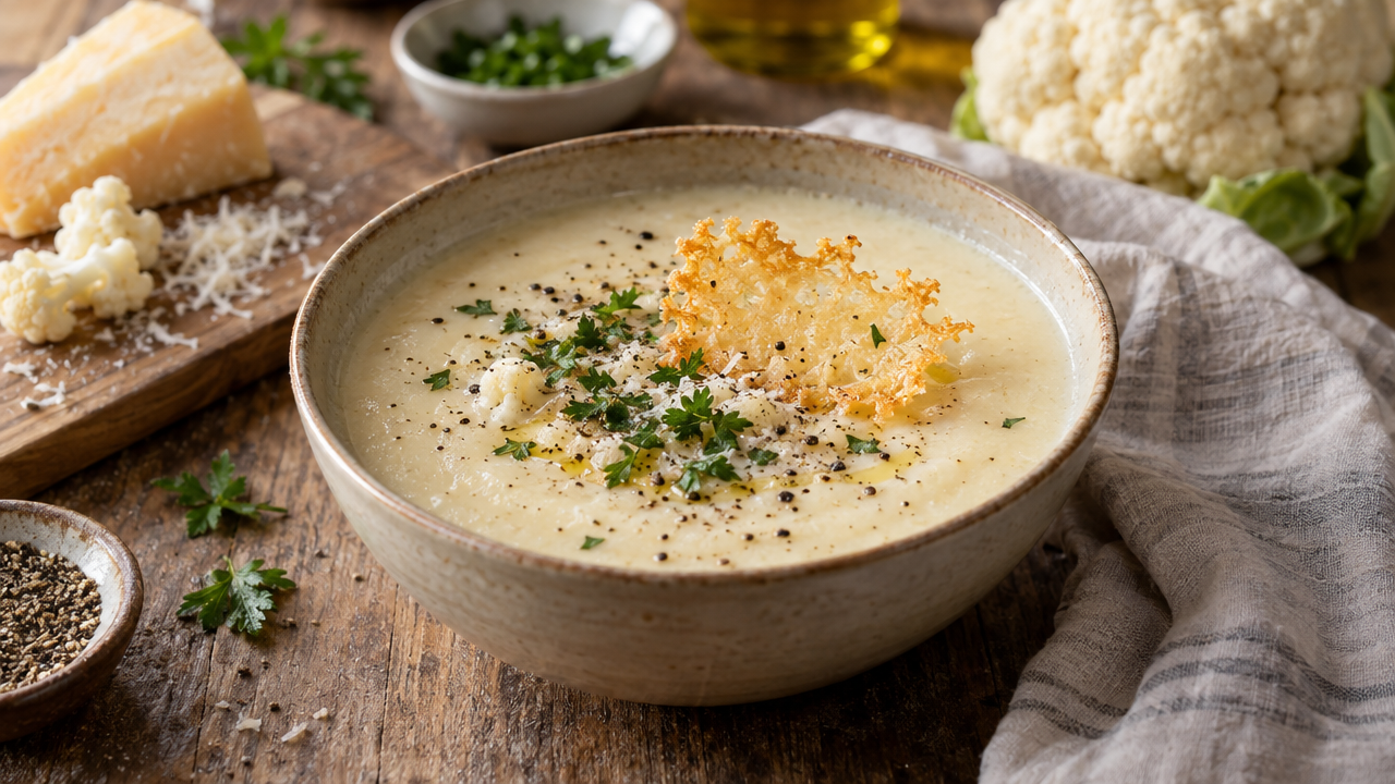 Cauliflower and parmesan soup