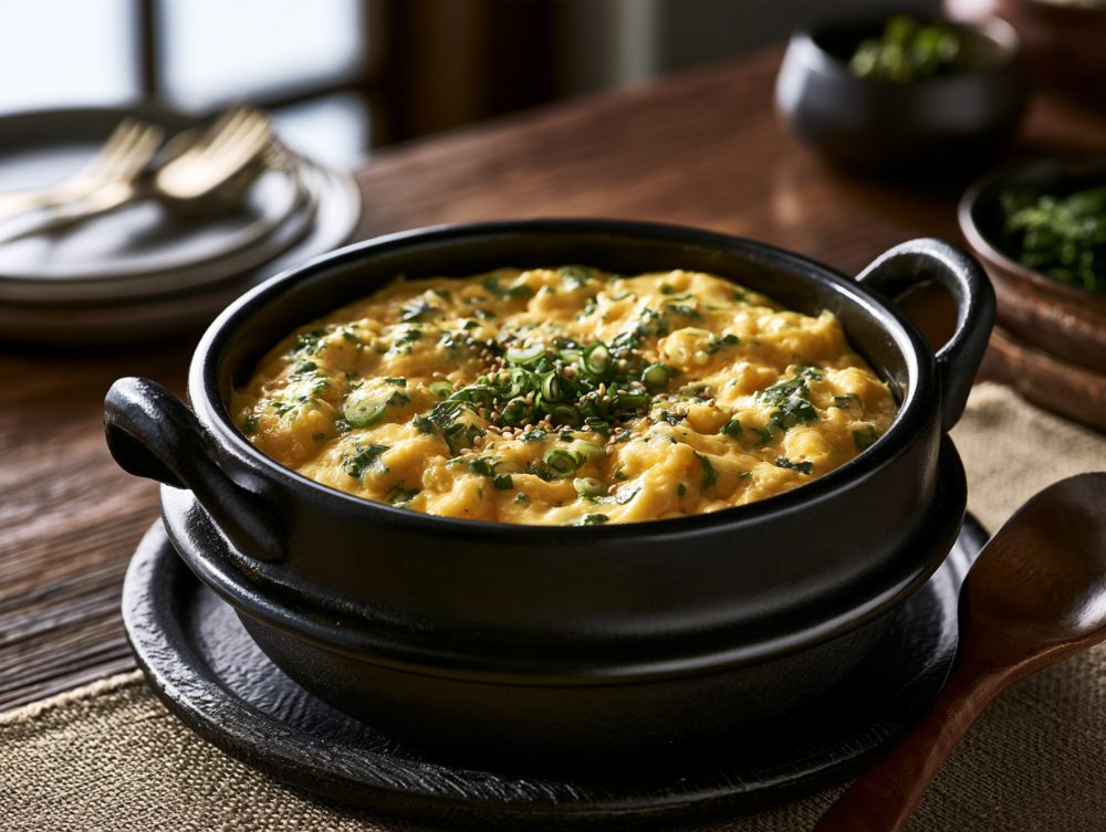 Korean Gyeran-jjim, plated and ready to serve