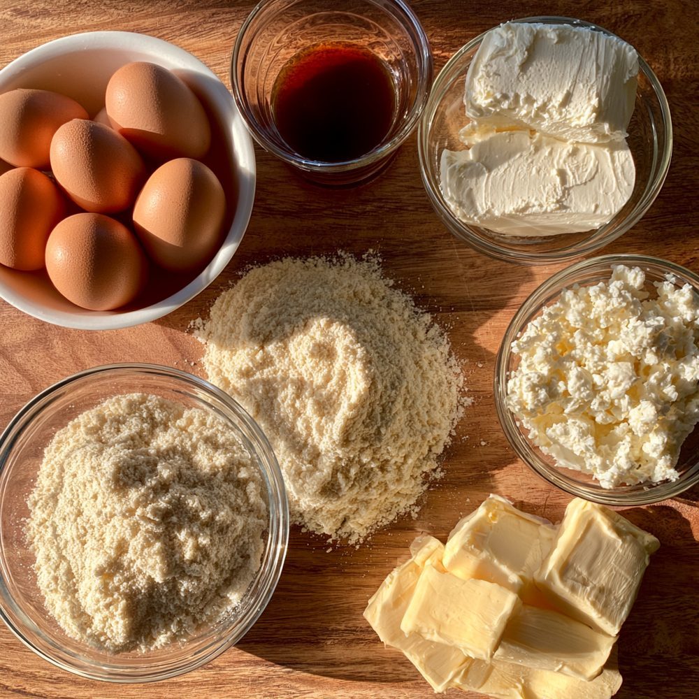 Ingredients for Keto Cheese Blintzes