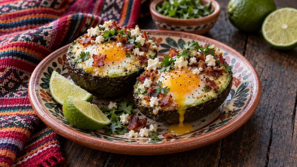 Andean Avocado Breakfast, plated and ready to serve
