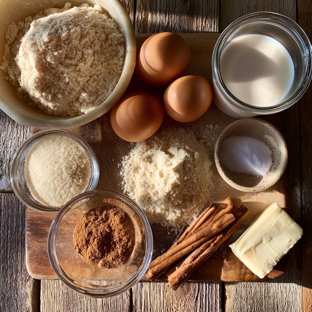 Ingredients for Polish Racuchy-less Almond Pancakes, Sugar-Free