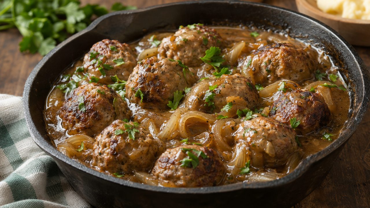 Keto Irish Meatballs, plated and ready to serve