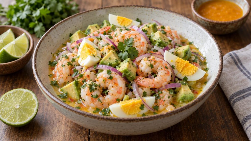 Breakfast Ceviche, plated and ready to serve