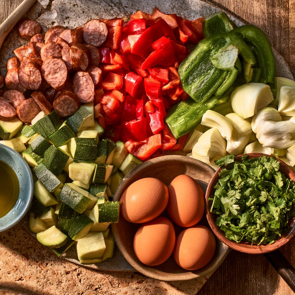 Ingredients for Sheet-Pan Fajita Breakfast Hash