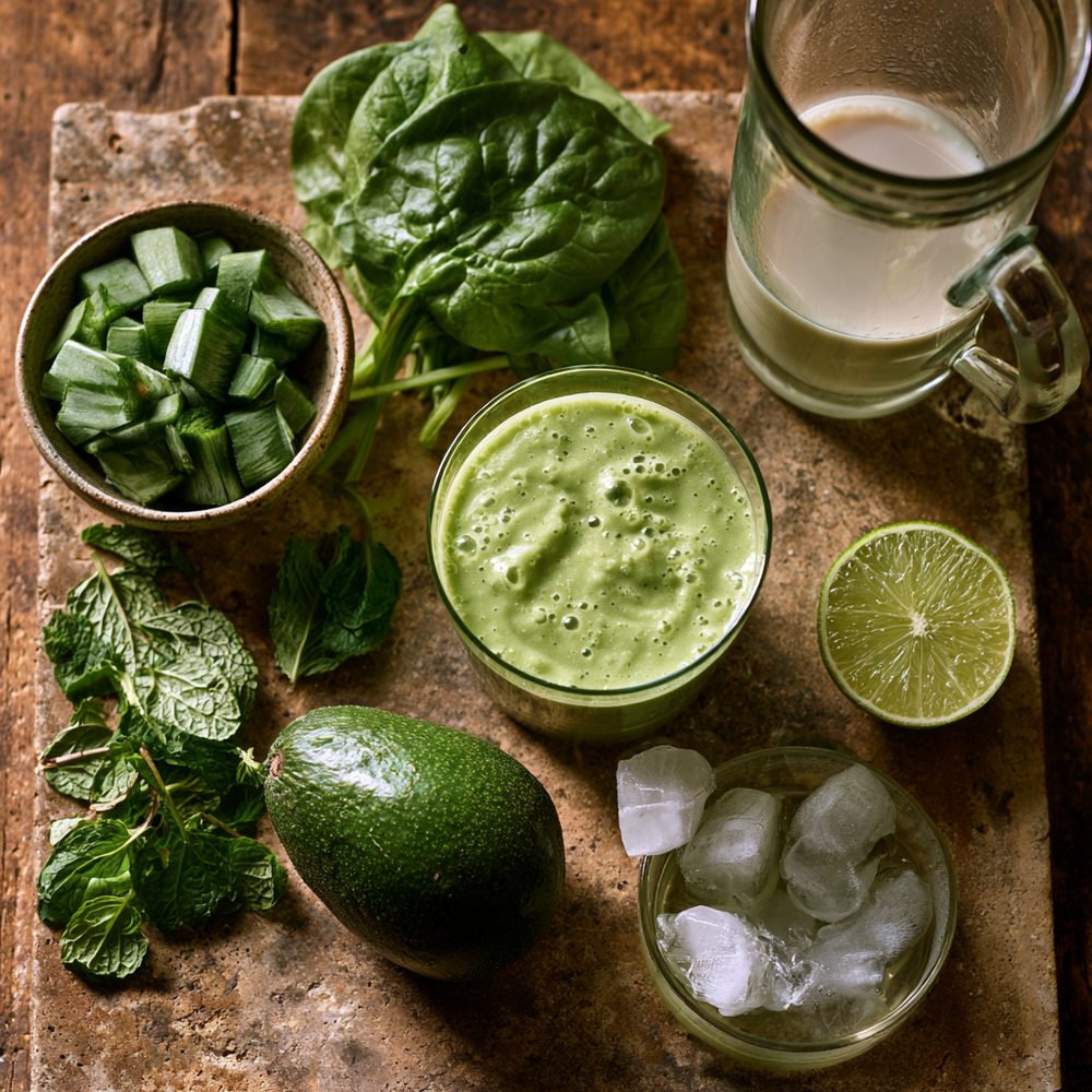 Ingredients for Nopal & Spinach Green Smoothie