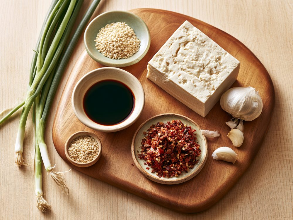 Ingredients for Korean Dubu-jorim