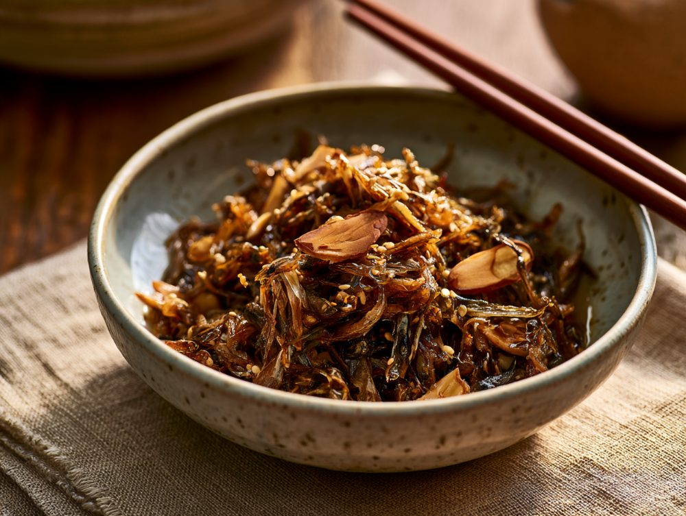 Korean Myeolchi-bokkeum, plated and ready to serve