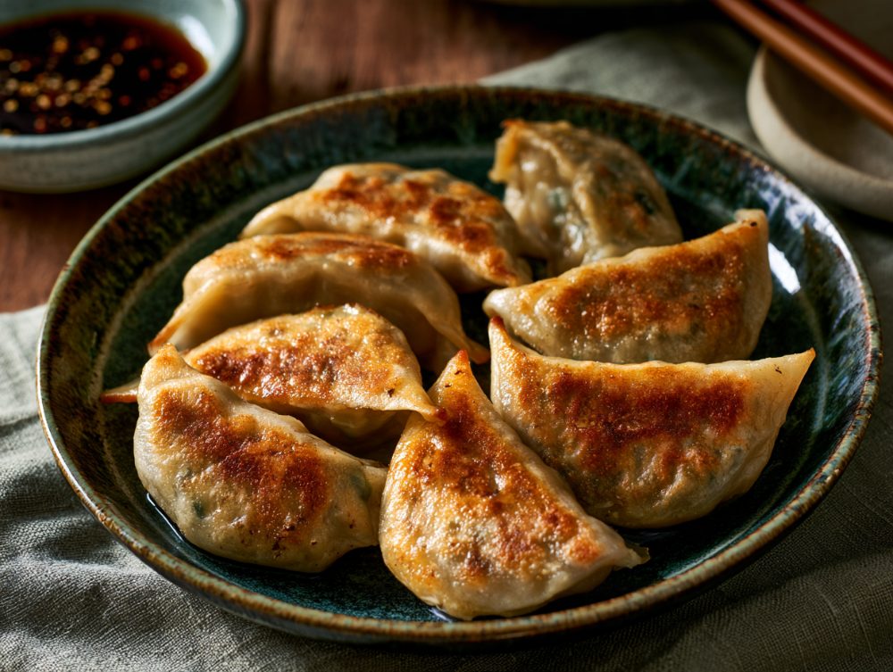 Korean Gun-mandu, plated and ready to serve