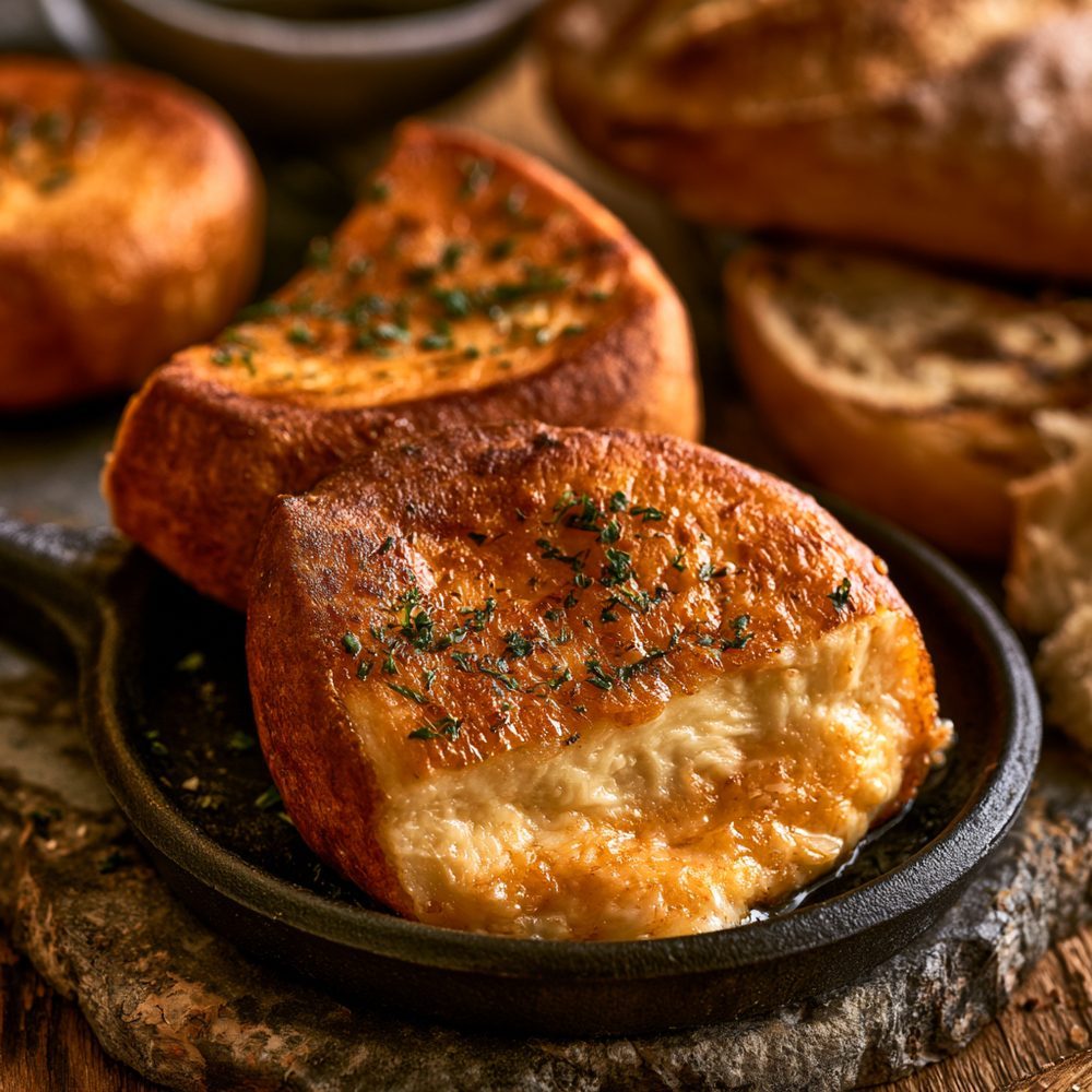 Polish Oscypek, Grilled Smoked Cheese, plated and ready to serve