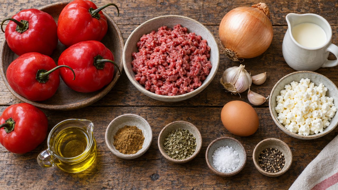 Ingredients for Stuffed Rocoto Peppers