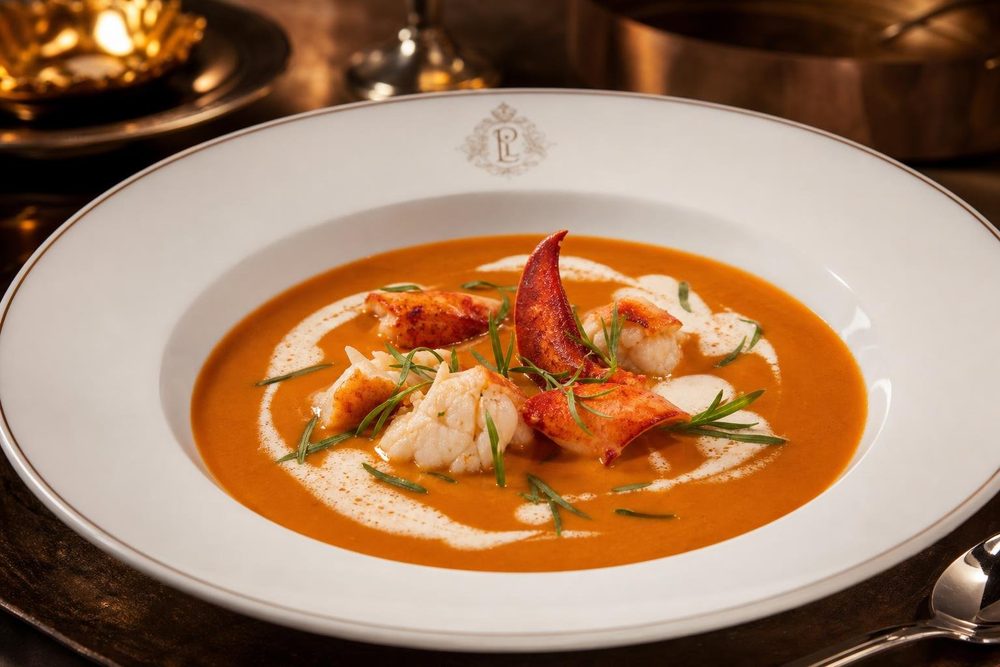 Bisque de Homard Keto, plated and ready to serve