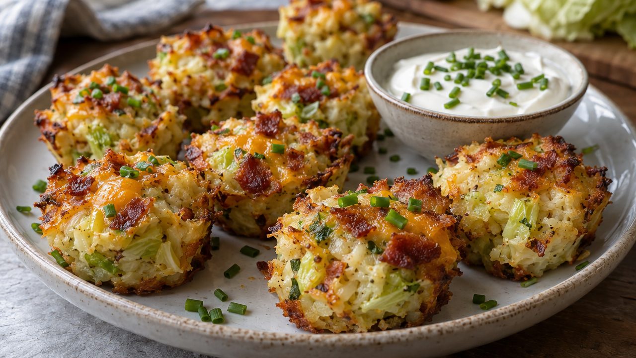 Keto Irish Colcannon Bites, plated and ready to serve