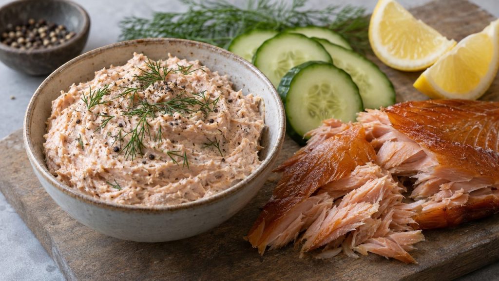 Keto Irish Smoked Trout, plated and ready to serve
