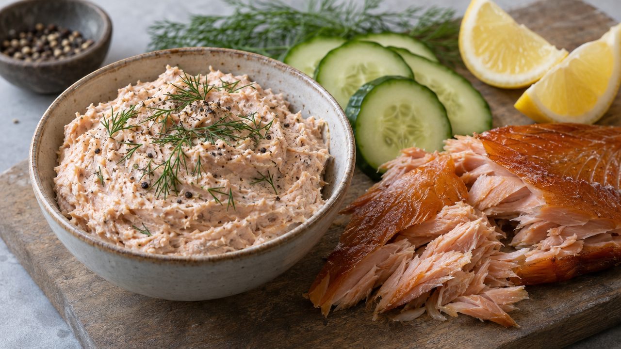 Keto Irish Smoked Trout, plated and ready to serve