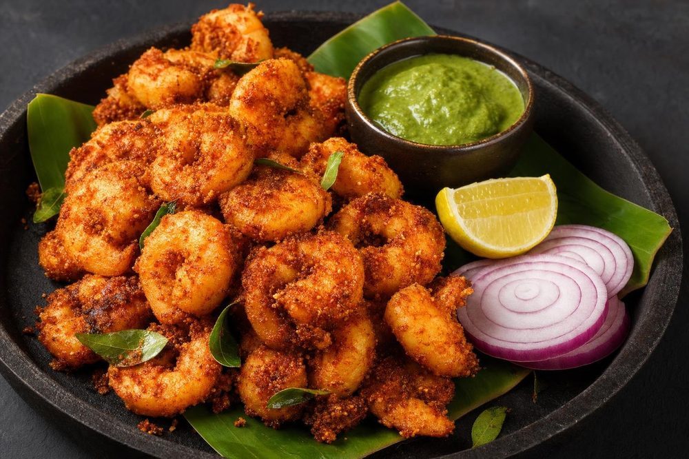 Prawn Koliwada, plated and ready to serve