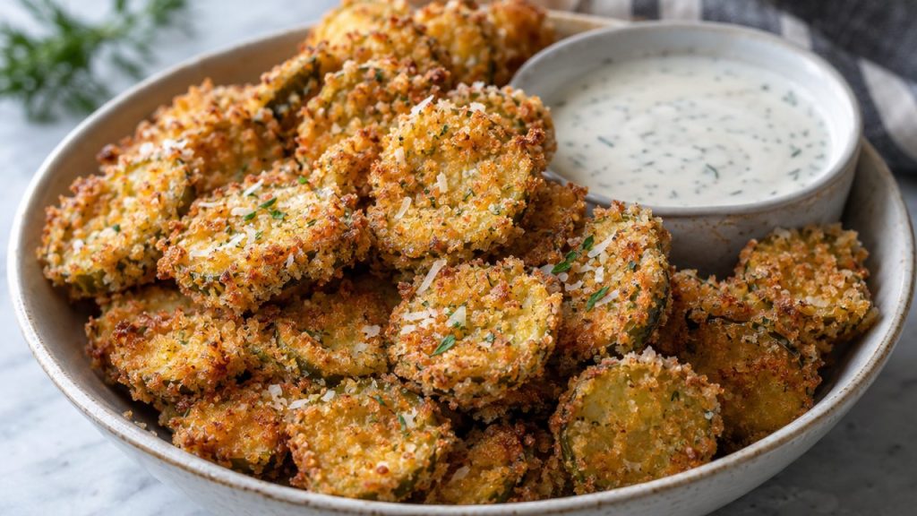 Keto Irish Dill Pickle Chips, plated and ready to serve