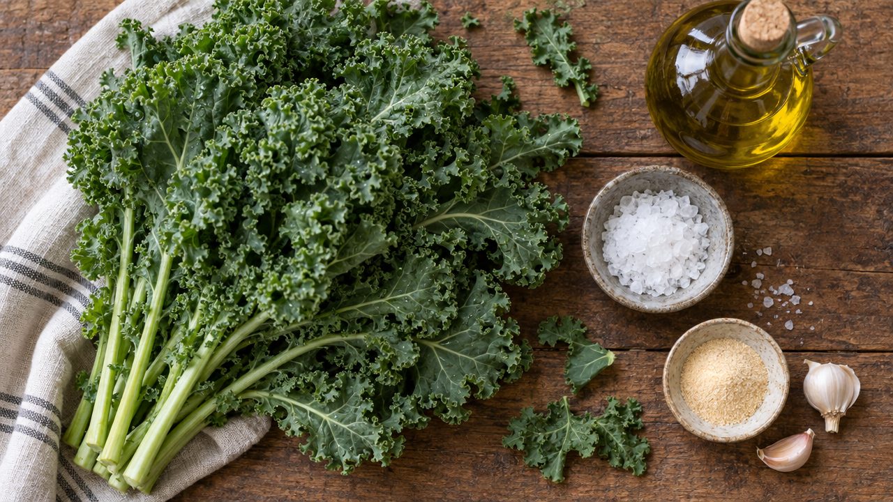 Ingredients for Keto Irish Kale Crisps with Sea Salt