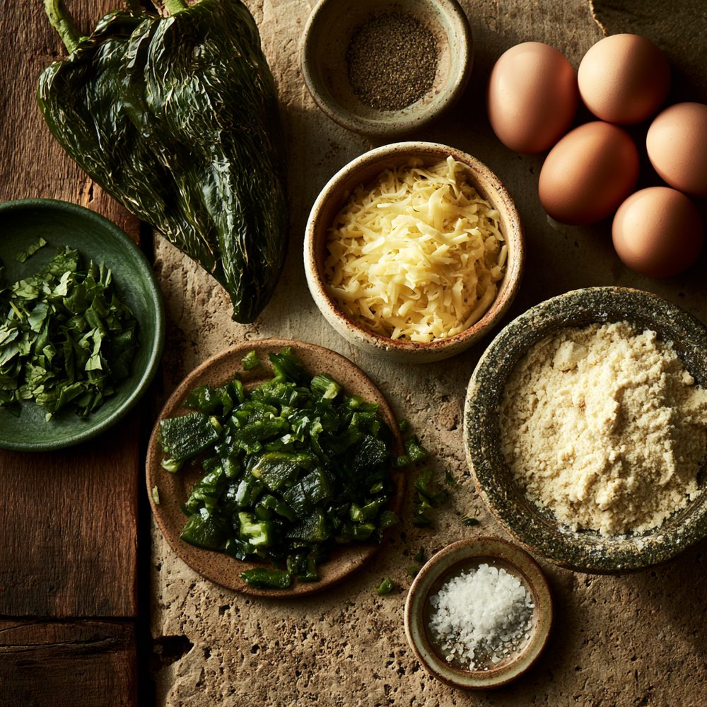 Ingredients for Roasted Poblano & Cheese Bites