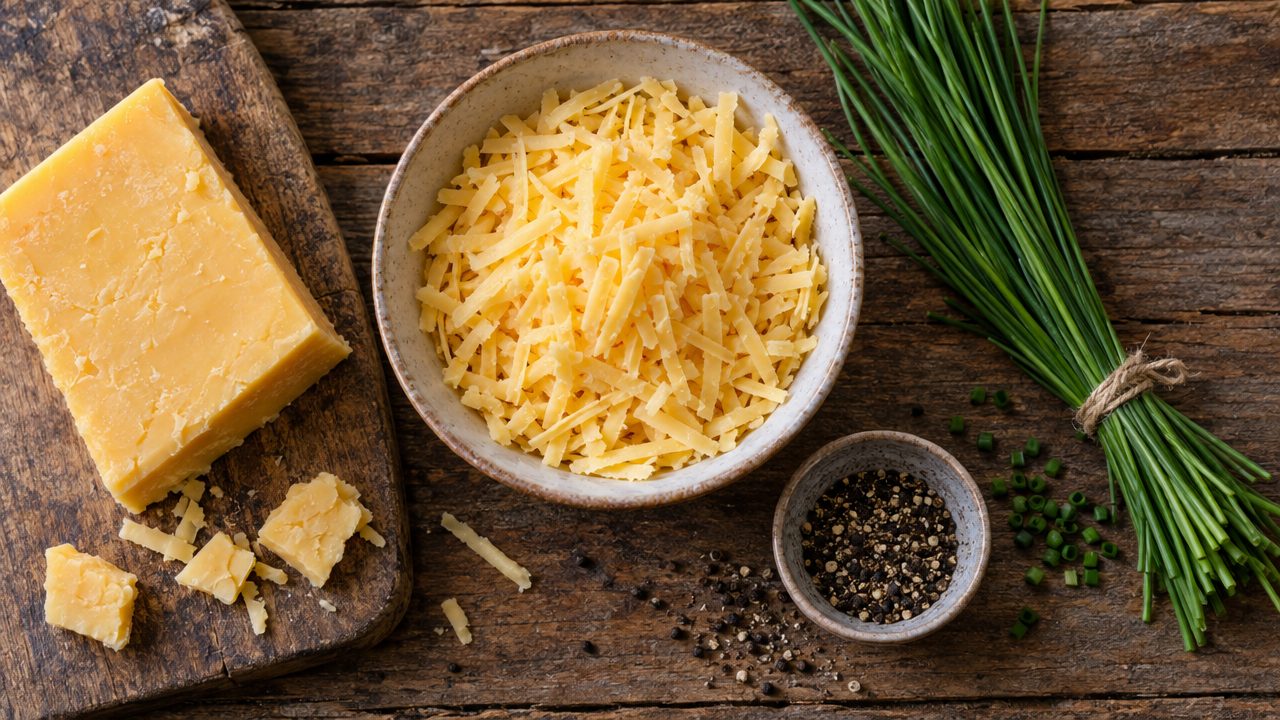 Ingredients for Keto Irish Cheddar & Chive Crisps