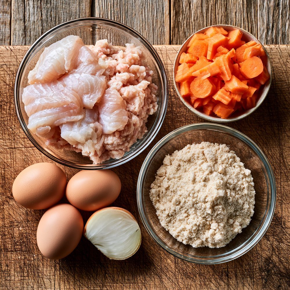 Ingredients for Gefilte Fish, Keto Style