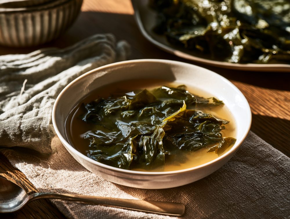 Korean Miyeok-guk, plated and ready to serve