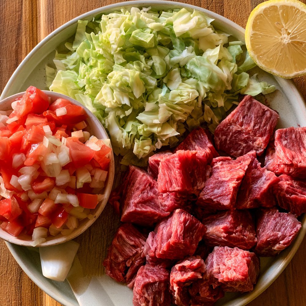 Ingredients for Cabbage Soup with Brisket