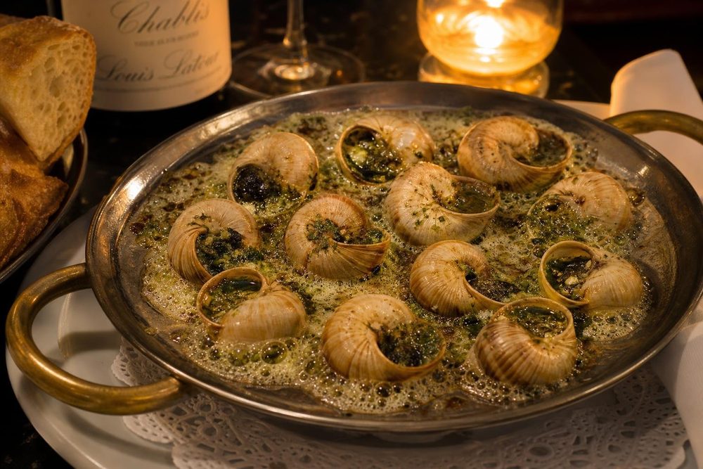 Escargots à la Bourguignonne, plated and ready to serve