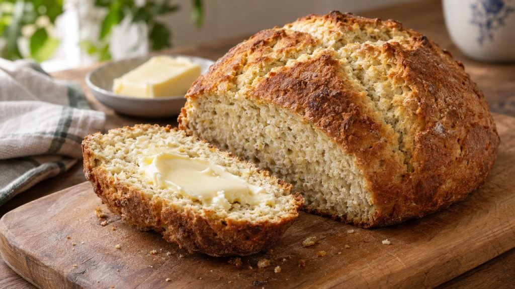 Keto Irish Soda Bread, plated and ready to serve