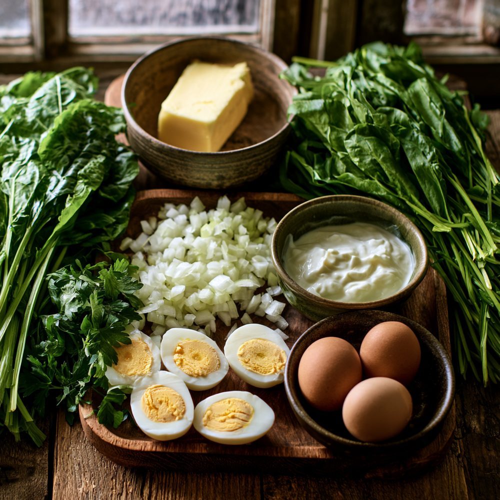 Ingredients for Polish Zupa Szczawiowa, Sorrel Soup