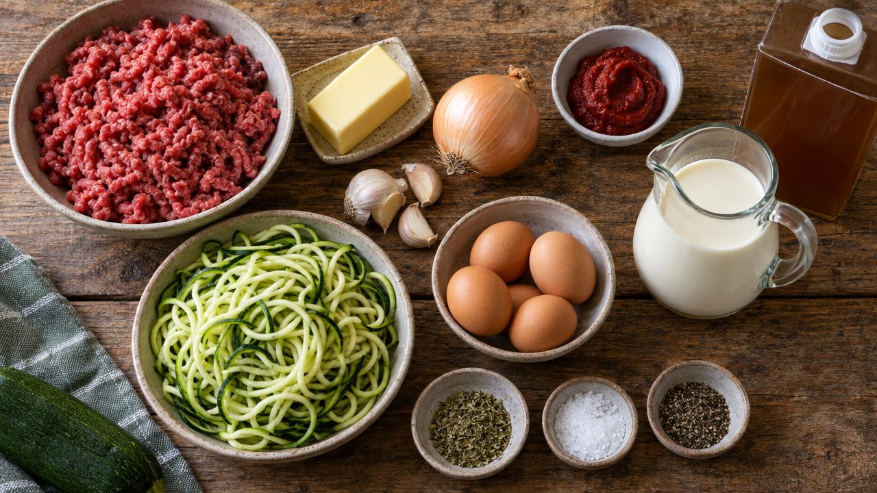 Ingredients for Sopa Criolla Keto