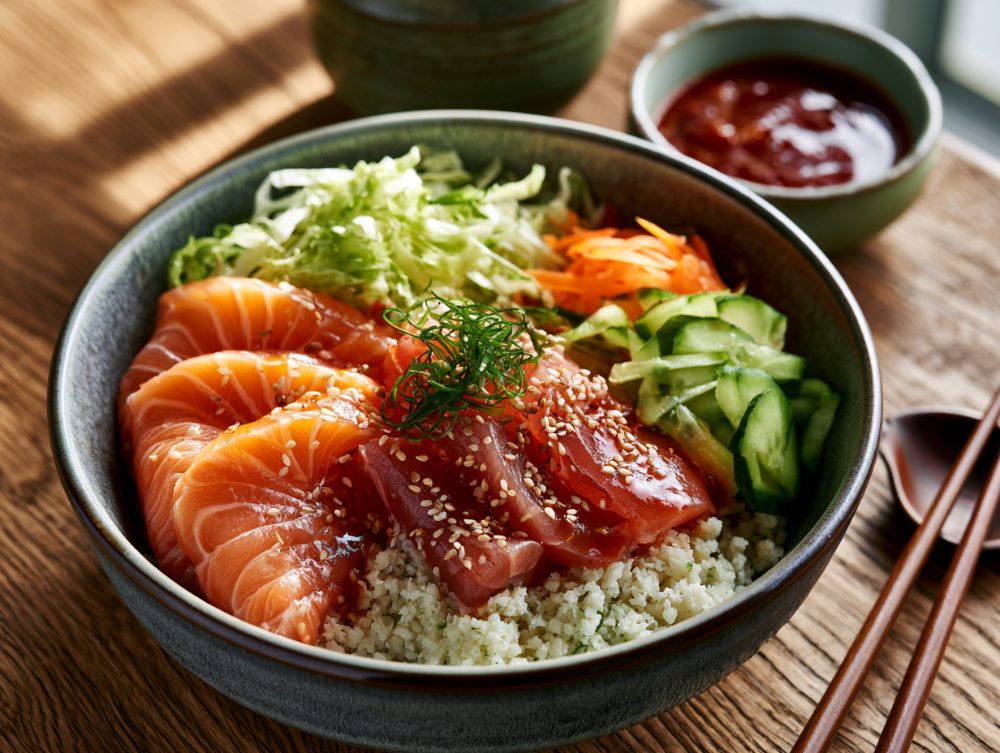 Korean Hoedeopbap, plated and ready to serve