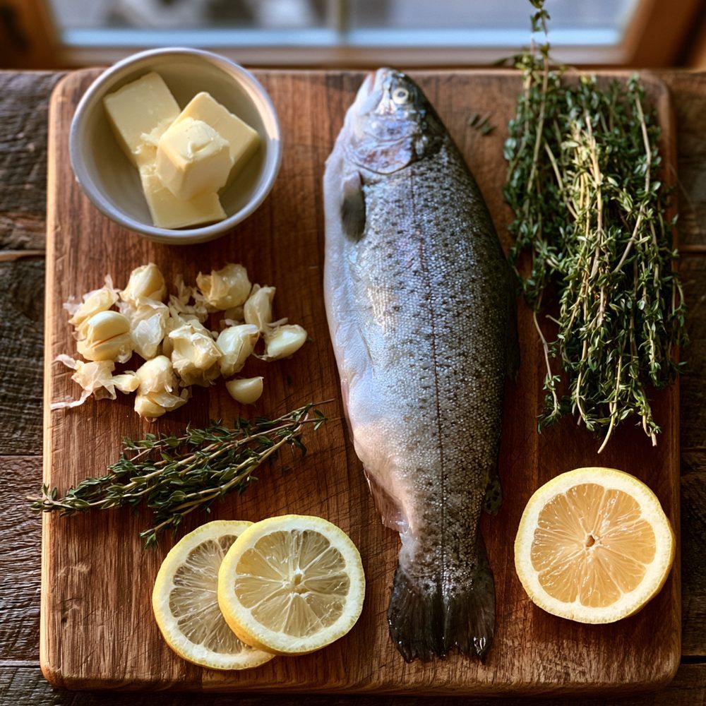 Ingredients for Polish Pstrąg, Pan-Fried Trout