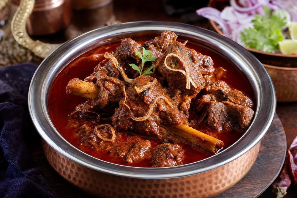 Lamb Rogan Josh, plated and ready to serve