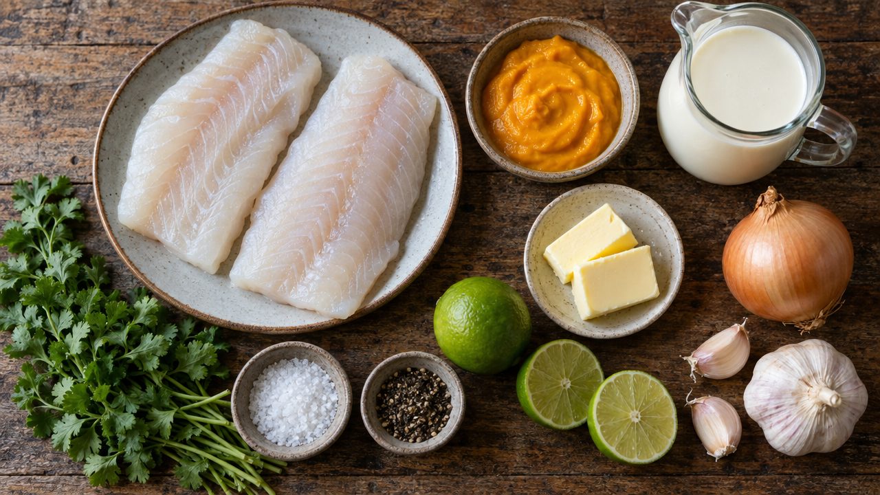 Ingredients for Pescado en Salsa de Ají Amarillo