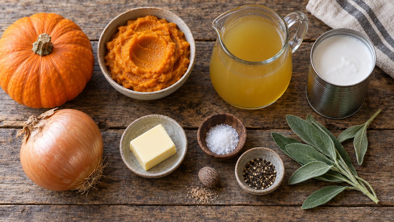 Ingredients for Keto Irish Pumpkin Soup