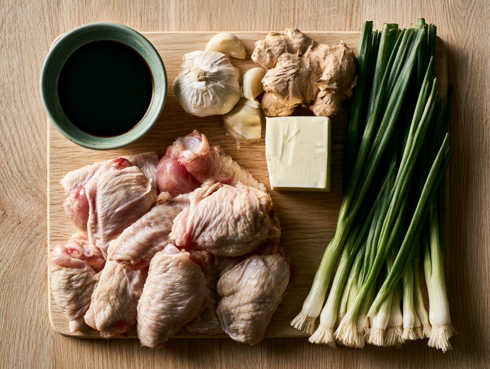 Ingredients for Korean Ganjang Dak-nalgae