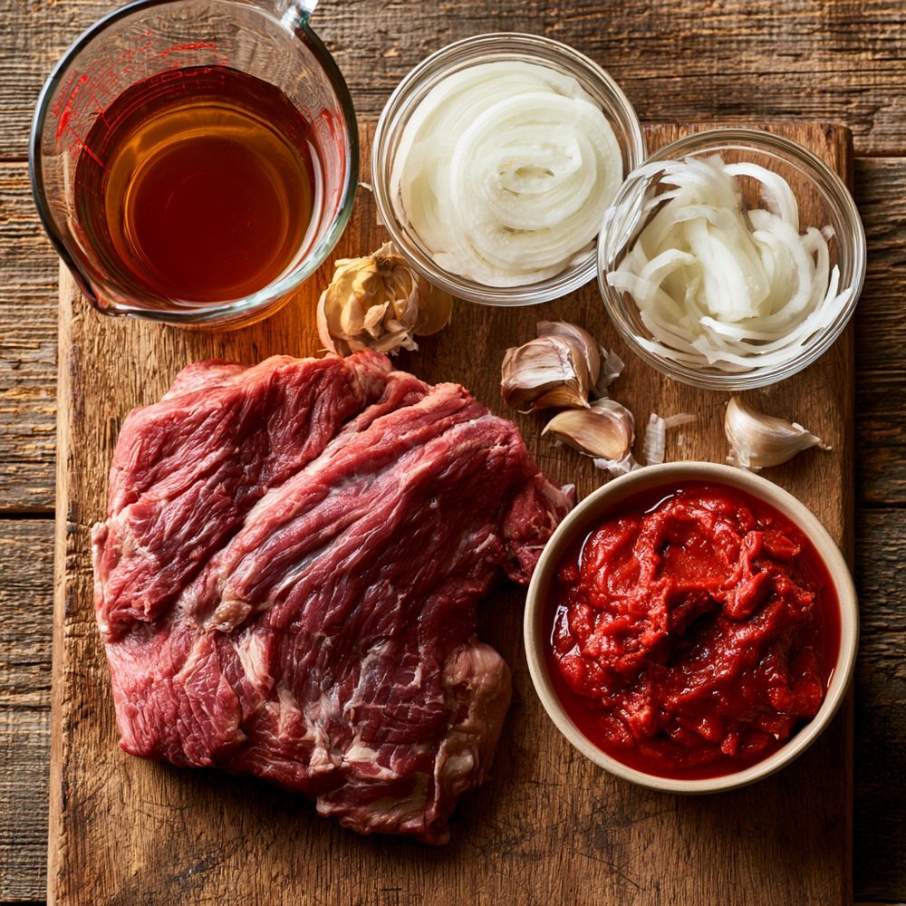 Ingredients for Classic Beef Brisket, Shabbat Style