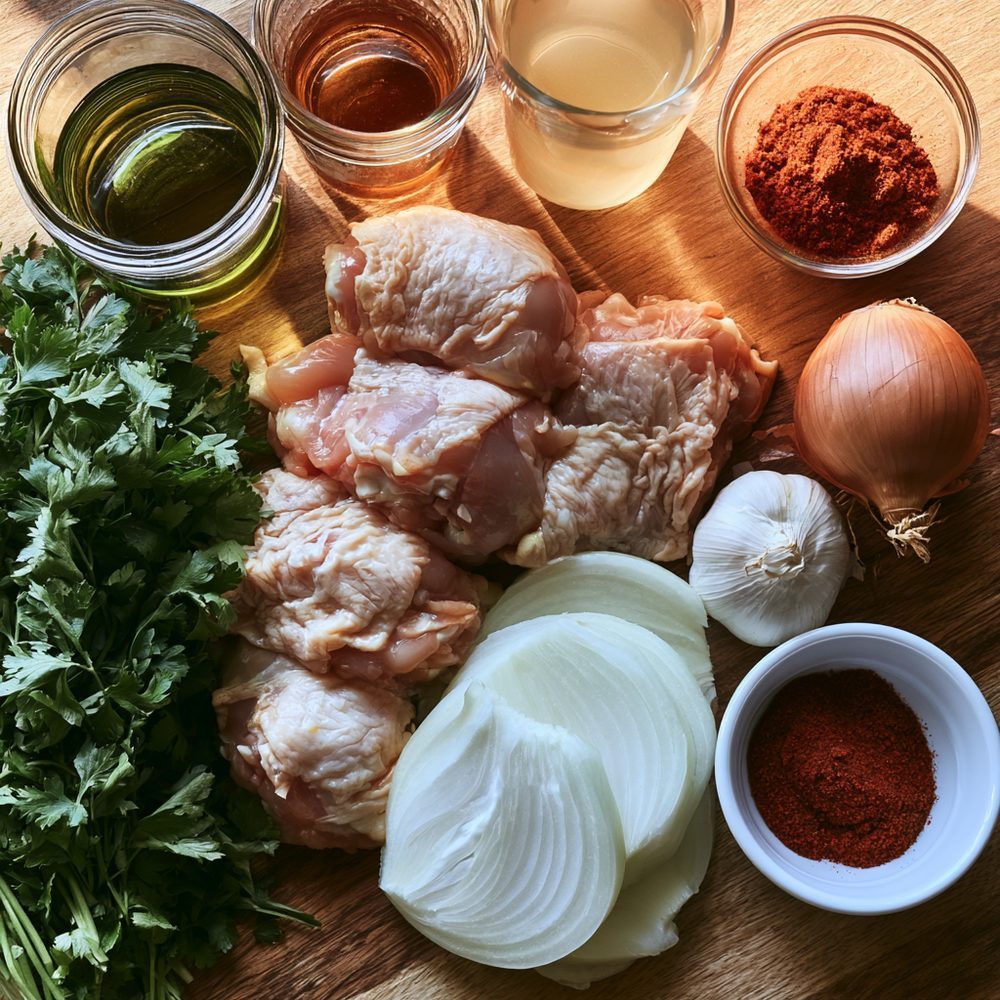 Ingredients for Smothered Chicken and Onion Gravy